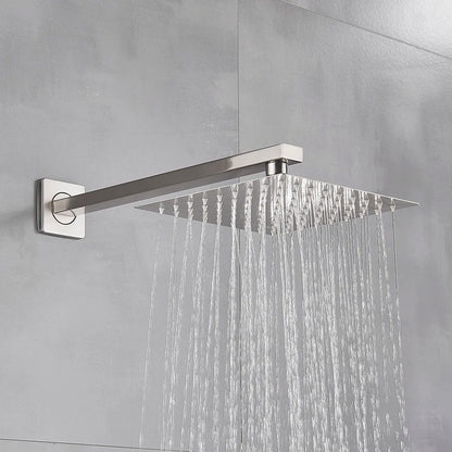 Chrome Ultrathin Bath 8''10''12" Rainfall Shower Head with Shower Arm Stainless Steel Bathroom Accessory
