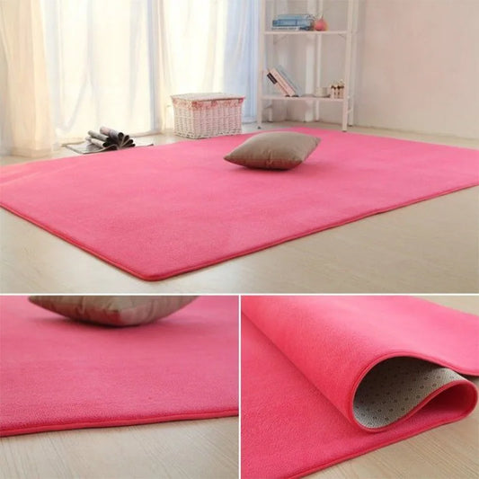 Non Slip Hair Carpets Fur for Living Room Solid Color Thick Velvet Furry Floor Mat Children'S Pink Fluffy Rugs Modern Home Decor