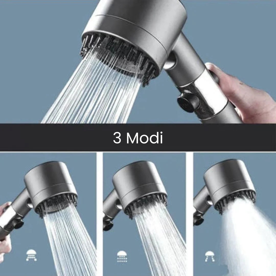Shower Head with Filter & 3 Modes | Water-Saving Shower Head | Waterlux