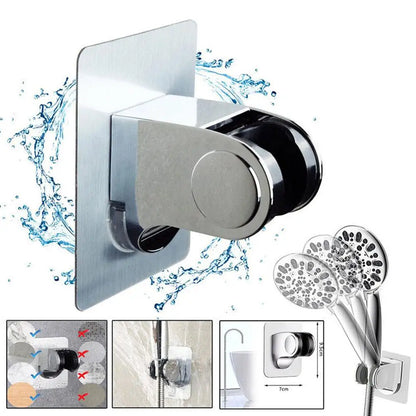 Adjustable Shower Head Holder Self Adhesive Wall Shower Holder Holder without Drilling Accessories for Bathroom Shower Y1F3